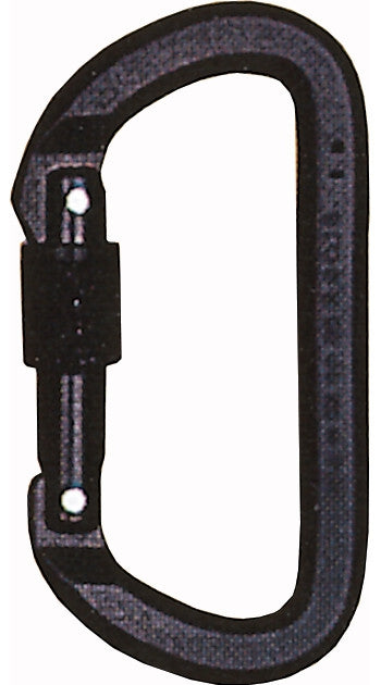 Black - High Strength Locking D Carabiner - Aluminum