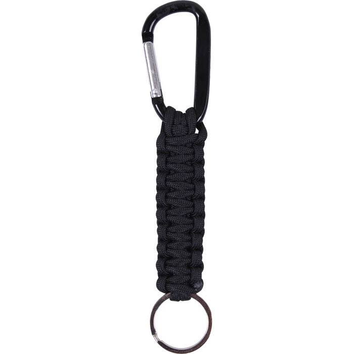 Black - Tactical Survival Paracord Carabiner Key Chain - Galaxy Army Navy