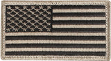 Khaki Black - US Flag Patch with Hook and Loop Closure