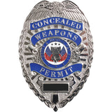 Deluxe Silver - Public Safety CONCEALED WEAPON PERMIT Badge