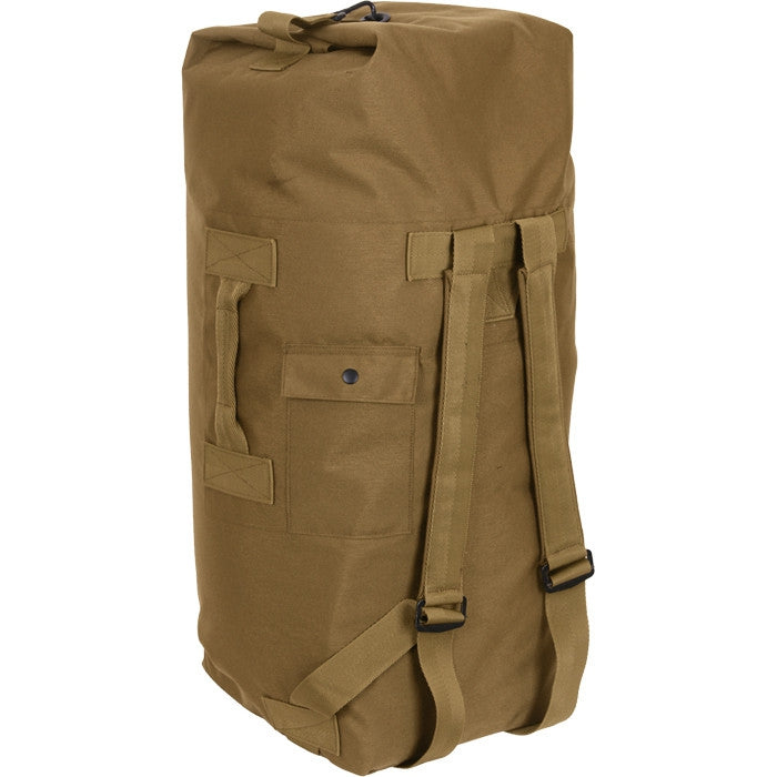 Coyote Brown - Military GI Style Double Strap Duffle Bag 22 in. x 38 in. -  Cotton Canvas