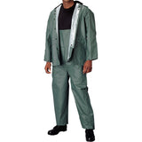 Olive Drab - PVC 2-Piece Pants Shirt Rain Suit