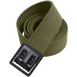 Olive Drab - Military Web Belt with Black Open Face Buckle