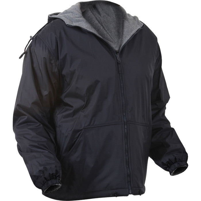 Black - Reversible Fleece-Lined Hooded Jacket - Nylon - Galaxy