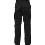 Black - Military BDU Pants with Zipper Fly - Cotton Polyester Twill