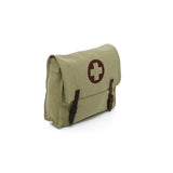 Khaki - Vintage Medic Shoulder Bag with Red Cross Emblem