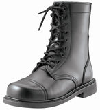 Black - Oil Resistant Military Combat Boots - Leather 9 in.
