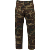 Woodland Camouflage - Military BDU Pants with Zipper Fly - Cotton Polyester Twill