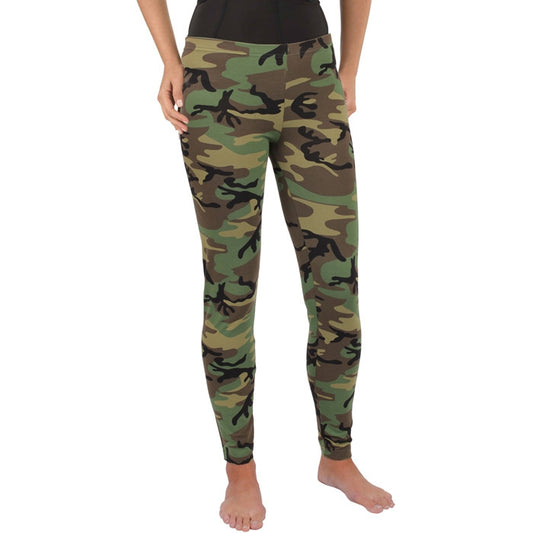 Woodland Camo - Womens Camo Leggings Stretch Army Spandex Thin Workout Pants