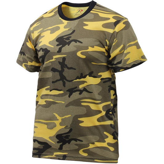 Stinger Yellow Camo - Tactical Short Sleeve T-Shirt, Poly/Cotton