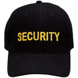Black - Public Safety SECURITY Adjustable Cap with Gold Lettering
