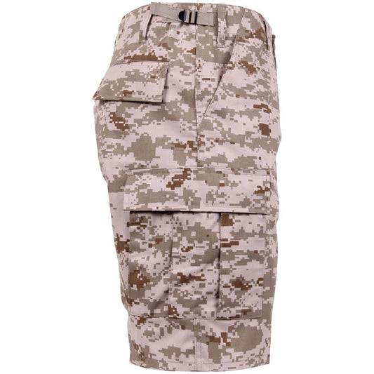 Digital Desert Camouflage - Tactical Cargo BDU Shorts - Polyester Cotton Twill - Button Fly