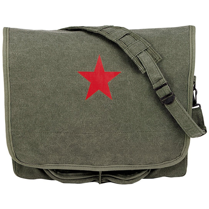 Olive Drab - Classic Paratrooper Shoulder Bag with Red China Star