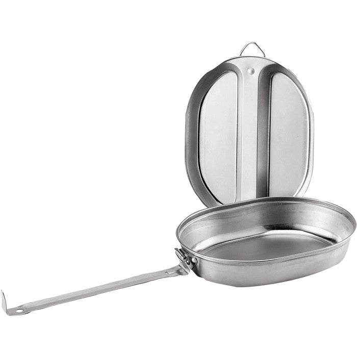 Silver - Military GI Style 2 Piece Mess Kit - Stainless Steel