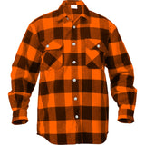 Orange   Black - Buffalo Plaid Extra Heavyweight Brawny Flannel Shirt