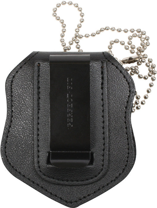 Police Sergeant Badge Wallet Cutout B1759 Black Leather Fits NY NJ Agencies