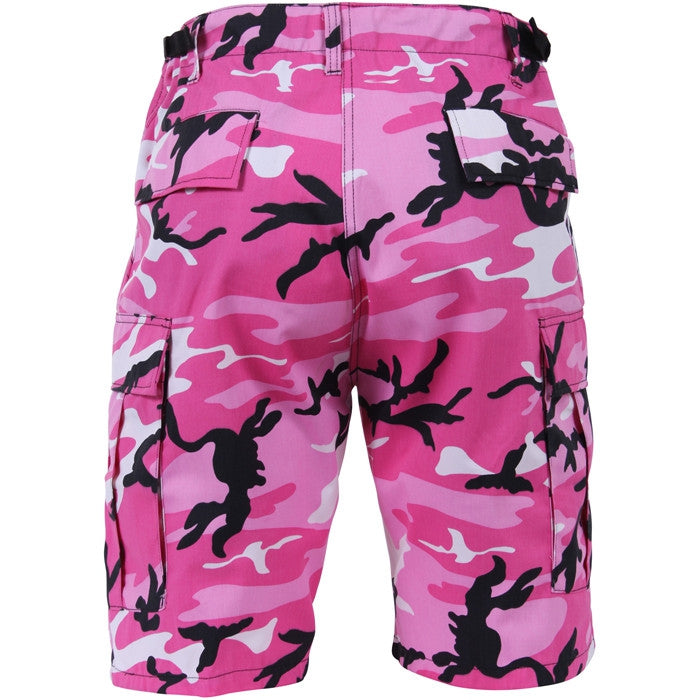 Pink Camouflage - Military Cargo BDU Shorts - Polyester Cotton Twill ...