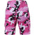 Pink Camouflage - Military Cargo BDU Shorts - Polyester Cotton Twill