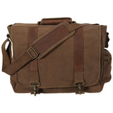 Earth Brown - Pathfinder Laptop Shoulder Bag - Leather Canvas