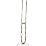 Silver - Military GI Style Dog Tag Chain Set with 24 in. and 4 1 2 in. Chains