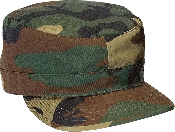 Woodland Camouflage - Army Adjustable Fatigue Cap - Cotton Polyester