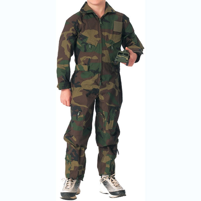 Woodland Camouflage - Kids Air Force Style Flight Suit