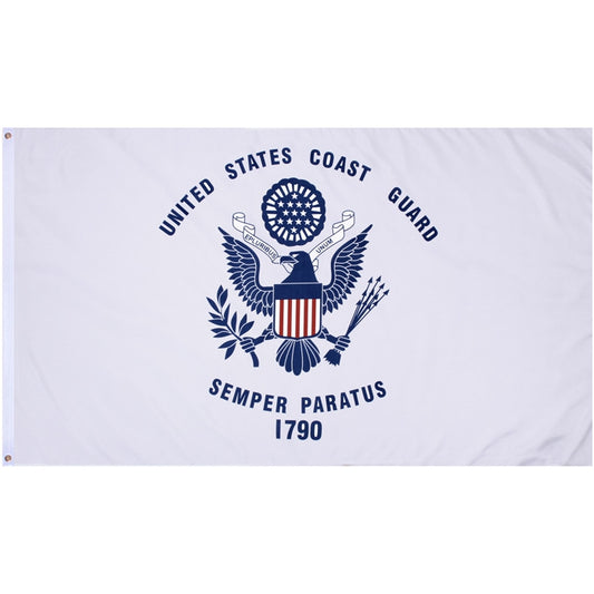 US COAST GUARD with USCG Emblem Outdoors Flag, 3' x 5'