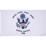 White - US COAST GUARD Flag with US Army Emblem 3' x 5' Flag