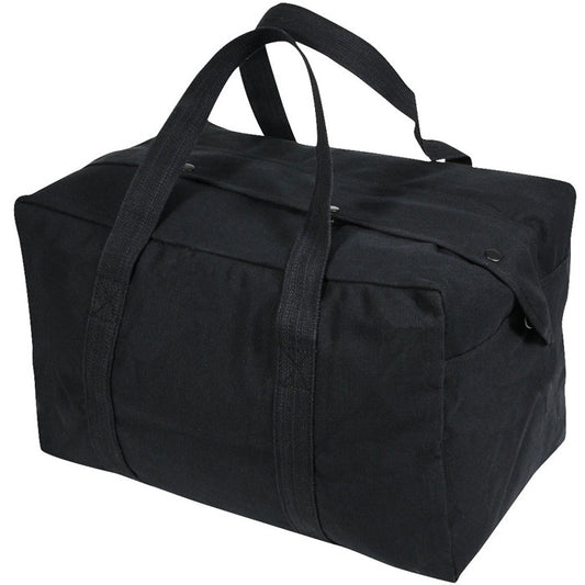Black - Canvas Parachute Cargo Bag Medium Carry Duffle Bag 40L