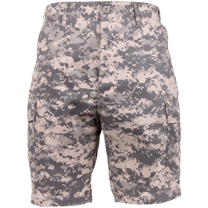 ACU Digital Camo - Tactical Cargo BDU Shorts - Polyester Cotton Twill - Button Fly