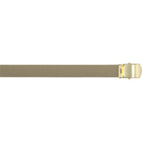 Khaki - Military Web Belt with Brass Buckle - Nylon 54 in.