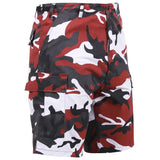 Red Camouflage - Military Cargo BDU Shorts - Polyester Cotton Twill