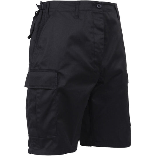 Black - Tactical Cargo BDU Shorts - Polyester Cotton Twill - Button Fly