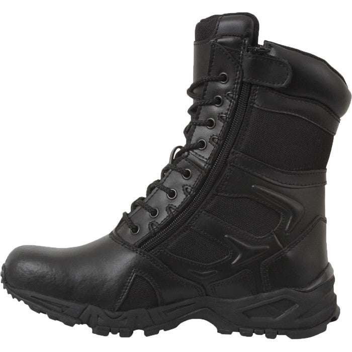 Black - Forced Entry Deployment Boots with Side Zipper 8 in.