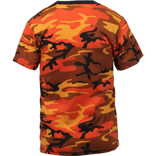 Savage Orange Camo - Tactical Short Sleeve T-Shirt, Poly/Cotton