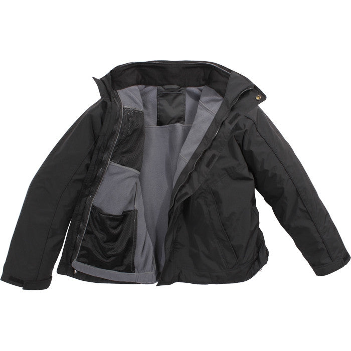 Black - Military Waterproof All Weather 3 Season Jacket