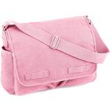 Rothco Vintage Canvas Messenger Bag Heavy-Duty Cotton Canvas Crossbody Shoulder Bag, Pink