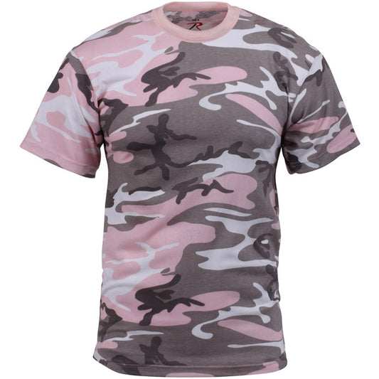 Subdued Pink Camo - Tactical Short Sleeve T-Shirt, Poly/Cotton