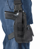 Black - Leg Strap Tactical Holster Glock 17 4 in.