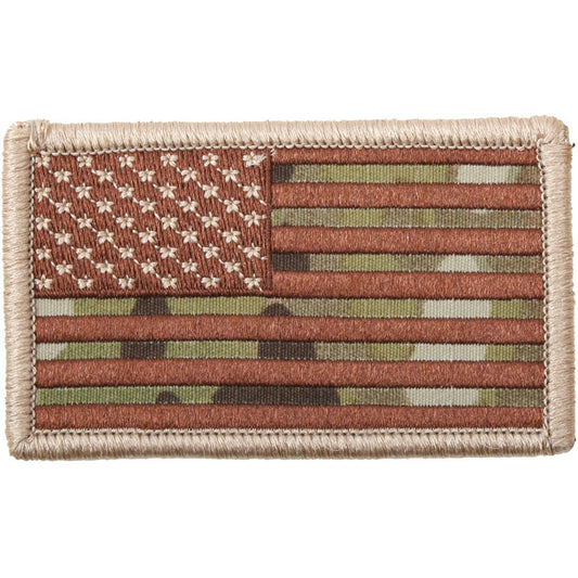 Multicam Camouflage - US Flag Patch with Hook Back USA Made