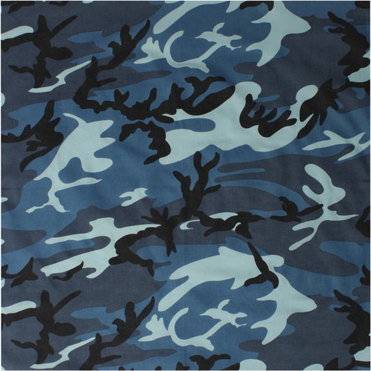 Sky Blue Camouflage - Tactical Bandana, 100% Cotton, 22" x 22"