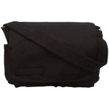 Rothco Vintage Canvas Messenger Bag Heavy-Duty Cotton Canvas Crossbody Shoulder Bag, Black