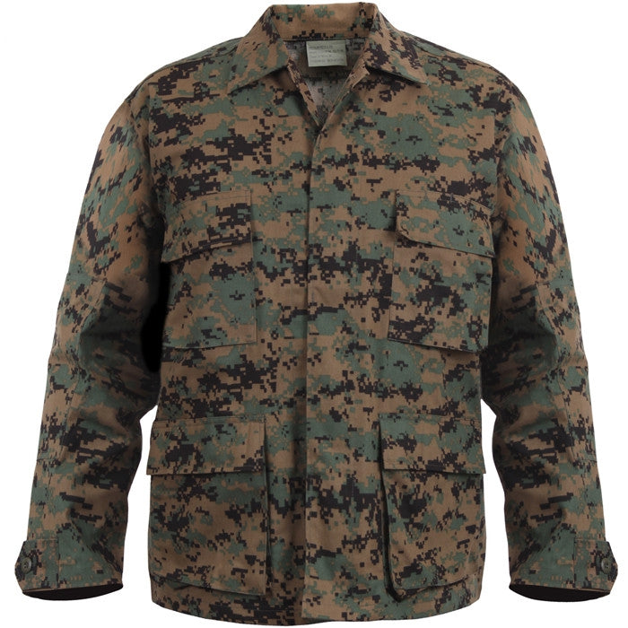 Woodland Digital Camouflage - Tactical BDU Shirt - Cotton Polyester