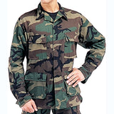 Woodland Camouflage - Military BDU Shirt - Cotton Ripstop