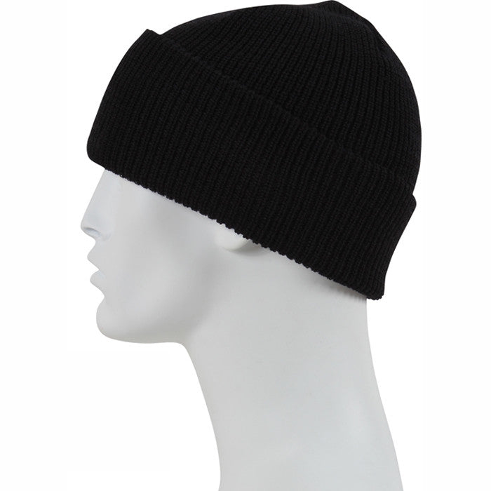 Black - Wool Watch Cap Beanie Genuine GI US Govt Dept of Defense Winter Hat  - Galaxy Army Navy