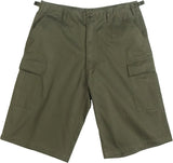 Olive Drab - Military Long Cargo BDU Shorts - Polyester Cotton Twill
