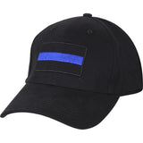 Black - Thin Blue Line Low Profile Adjustable Cap