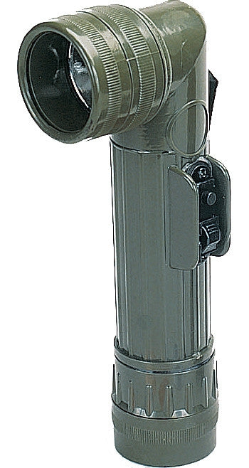 Olive Drab - Military GI Style D-Cell Anglehead Flashlight