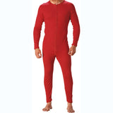 Red One Piece Union Suit Thermal Mens Long Johns Winter Hunting Cotton Underwear