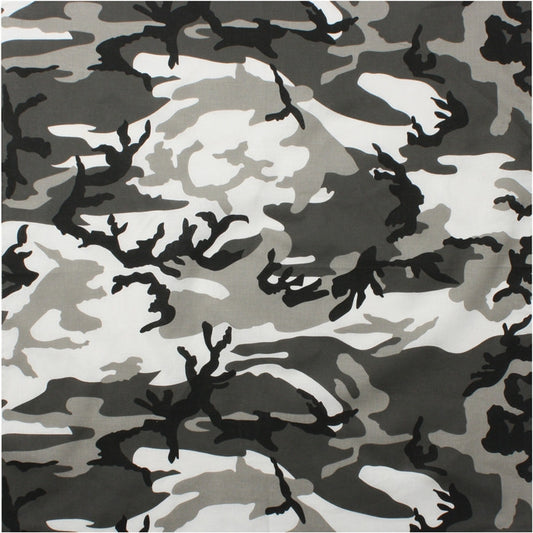 City Camouflage - Tactical Bandana, 100% Cotton, 22" x 22"